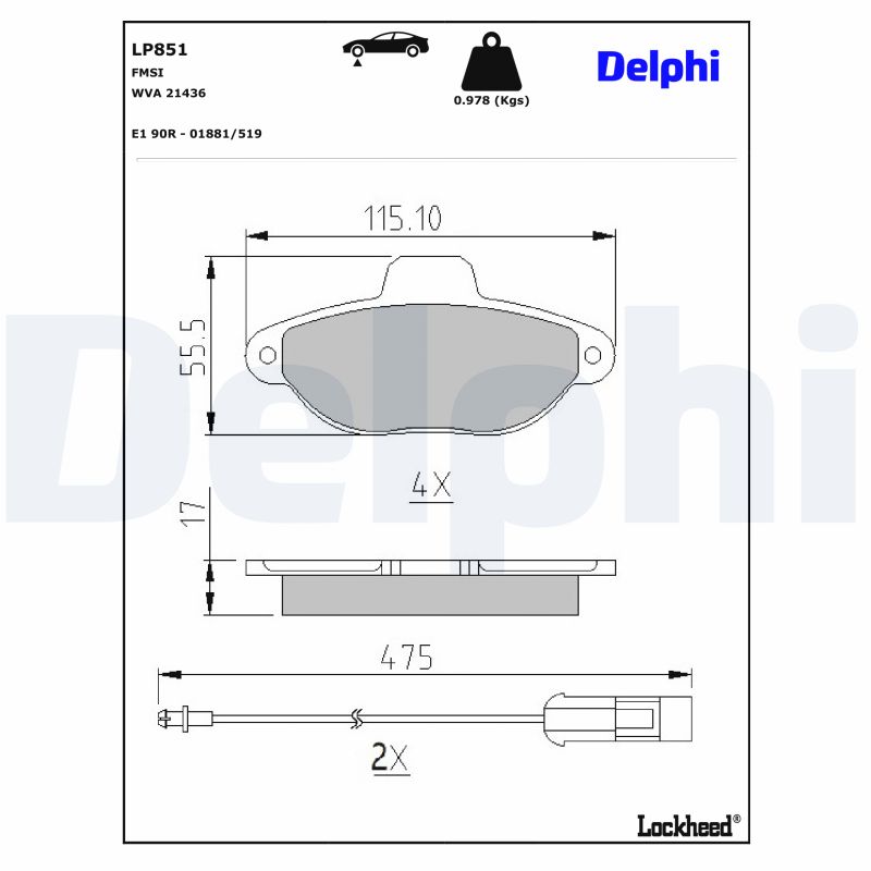 Delphi Diesel Remblokset LP851