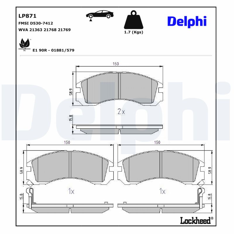 Delphi Diesel Remblokset LP871
