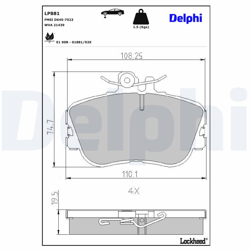 Delphi Diesel Remblokset LP881