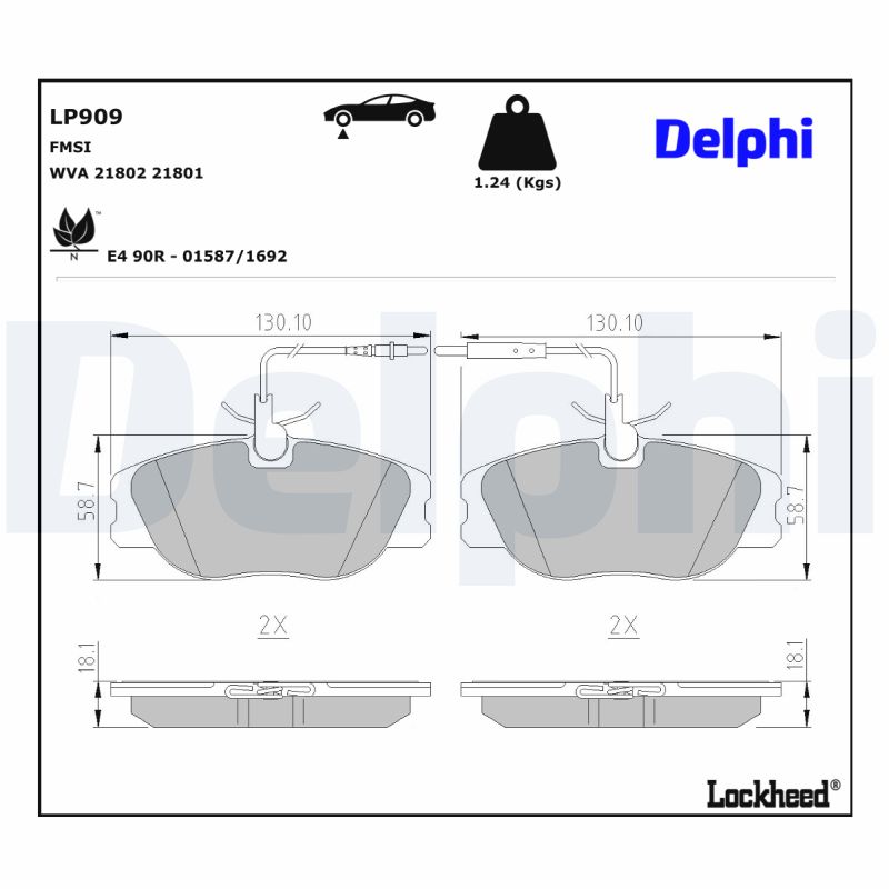 Remblokset Delphi Diesel LP909