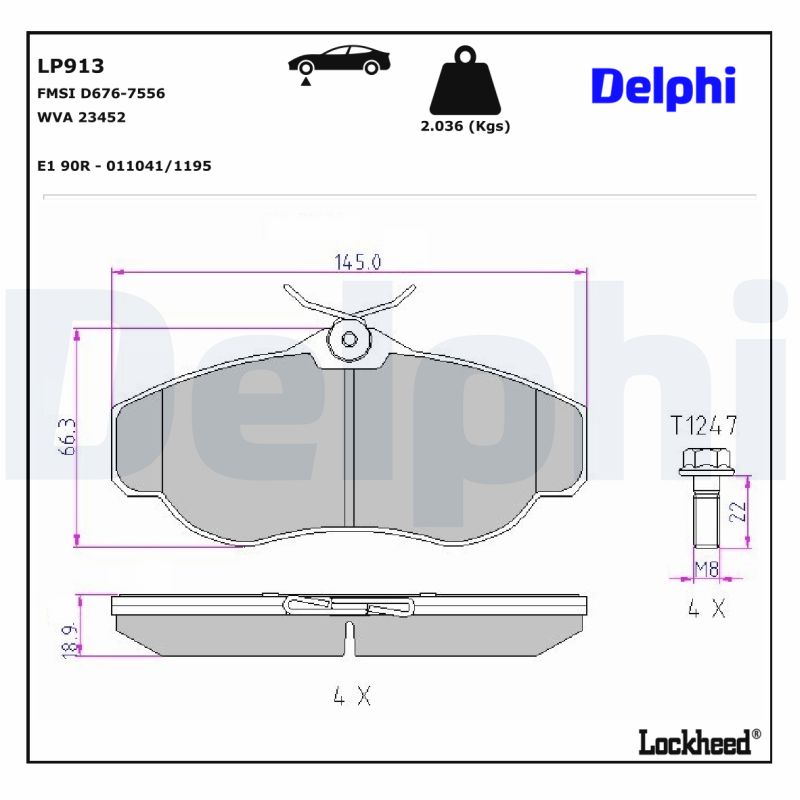 Delphi Diesel Remblokset LP913