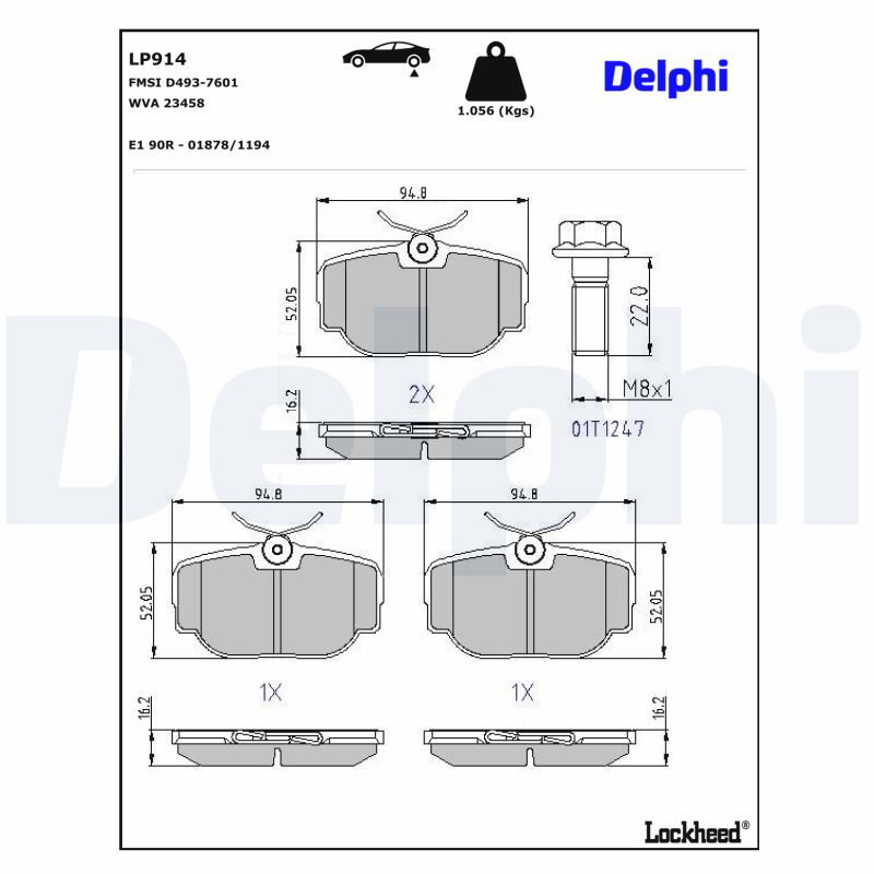 Delphi Diesel Remblokset LP914