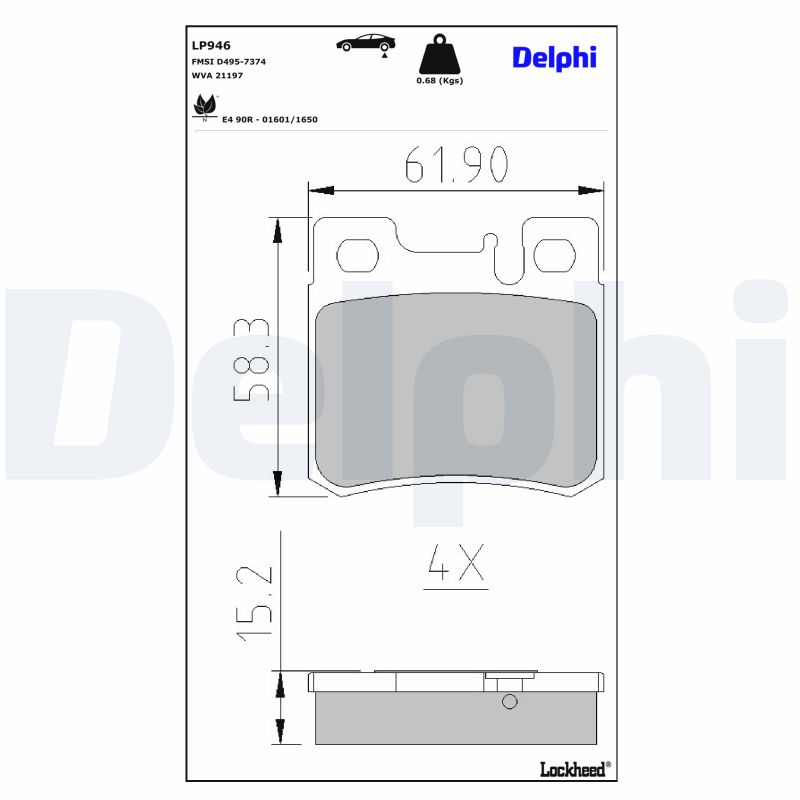 Delphi Diesel Remblokset LP946