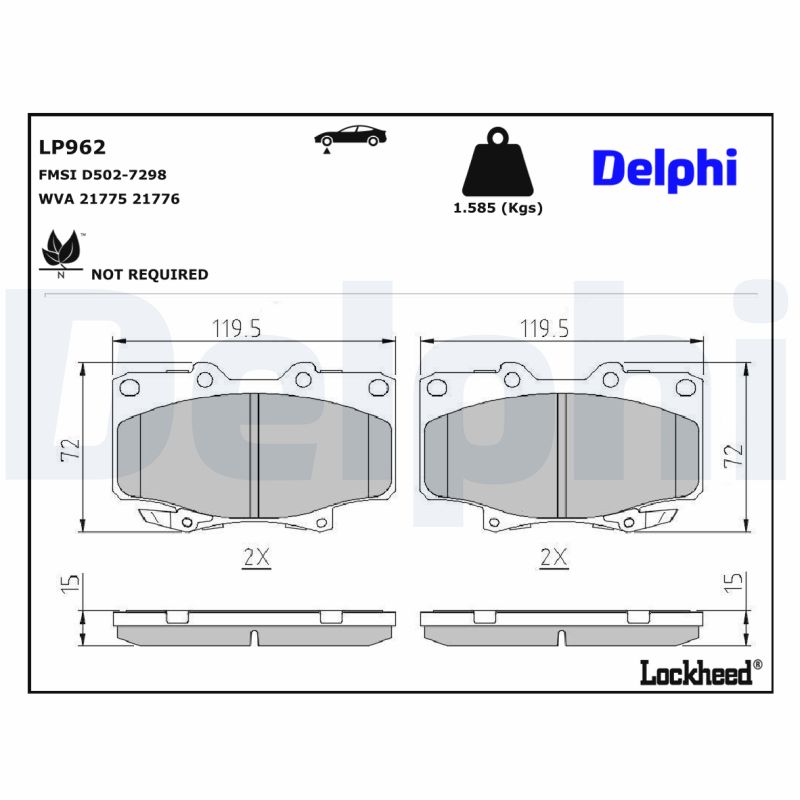 Remblokset Delphi Diesel LP962