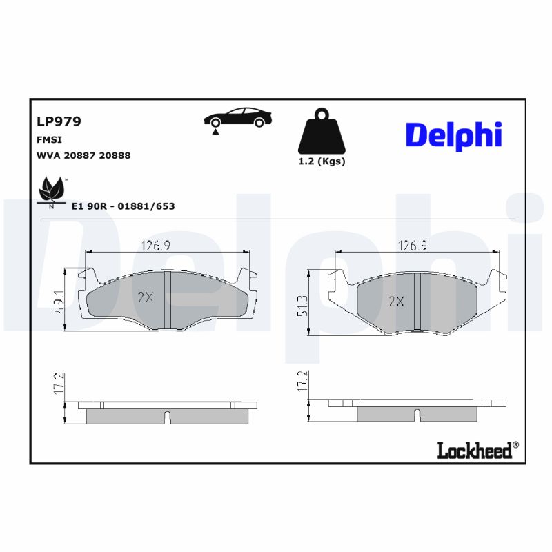 Delphi Diesel Remblokset LP979