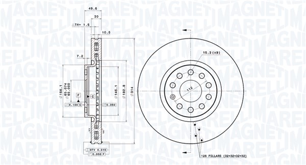 Remschijven Magneti Marelli 360406148501