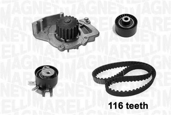 Distributieriem kit inclusief waterpomp Magneti Marelli 341401690001