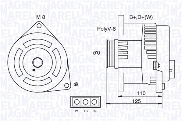 Alternator/Dynamo Magneti Marelli 063321346010