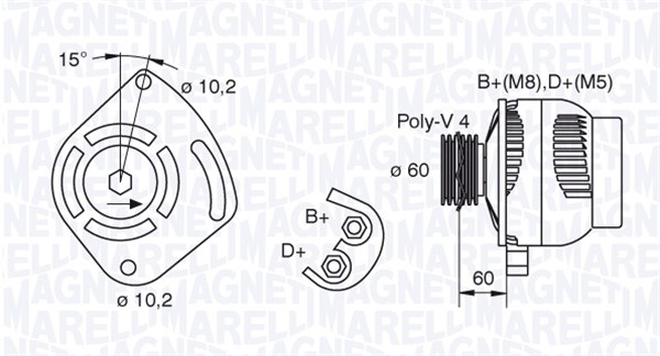Alternator/Dynamo Magneti Marelli 063321604010