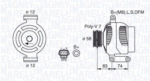 Alternator/Dynamo Magneti Marelli 063388502010