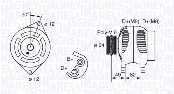 Alternator/Dynamo Magneti Marelli 063321854010