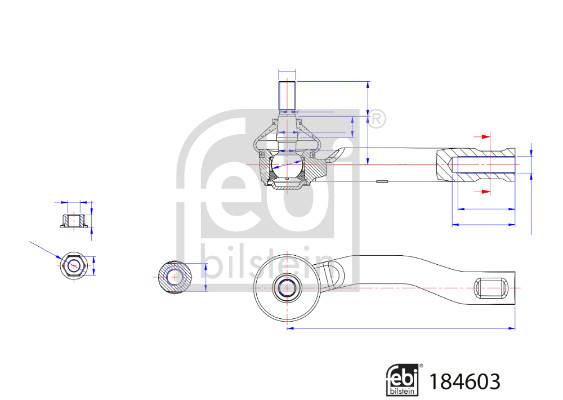 Spoorstangeind / Stuurkogel Febi Bilstein 184603
