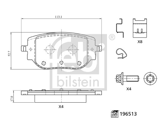 Febi Bilstein Remblokkenset, schijfrem 196513