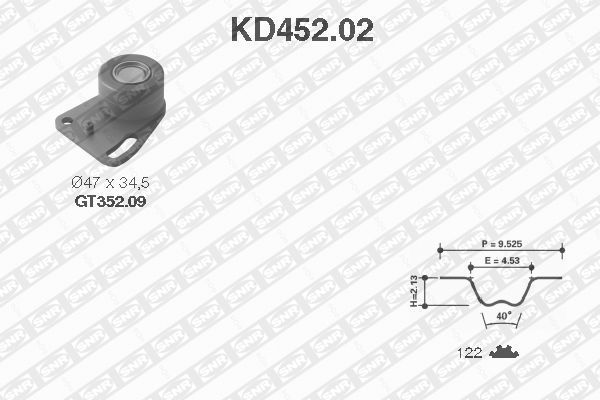 Distributieriem kit SNR KD452.02