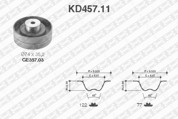 Distributieriem kit SNR KD457.11