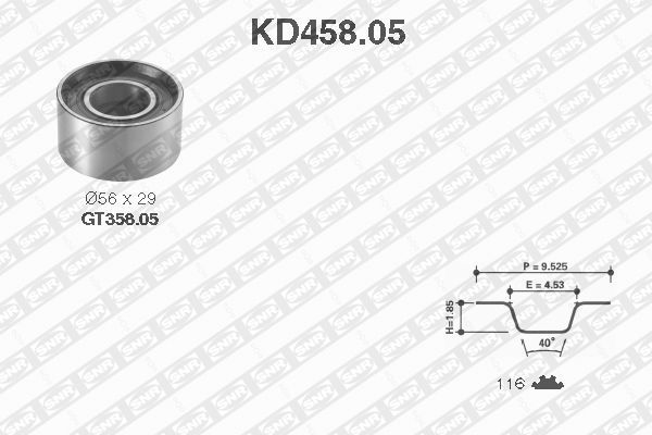 Distributieriem kit SNR KD458.05