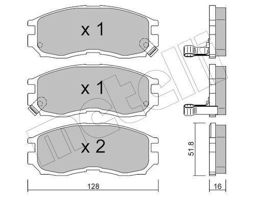 Remblokkenset, schijfrem Metelli 22-0224-1