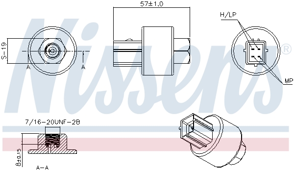Nissens Drukschakelaar, airconditioning 301089