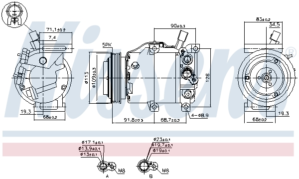 Nissens Compressor, airconditioning 891184