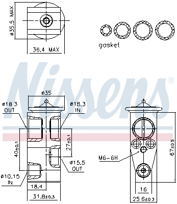 Nissens Expansieventiel, airconditioning 999496