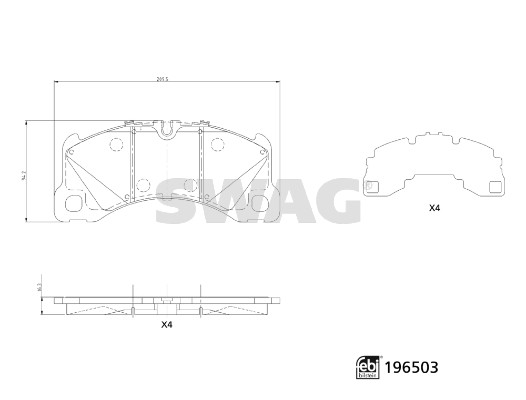 Remblokkenset, schijfrem Swag 33 11 2195