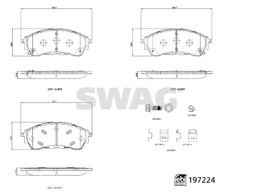 Remblokkenset, schijfrem Swag 33 11 2511
