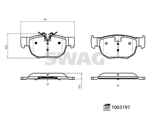 Remblokkenset, schijfrem Swag 33 11 4319