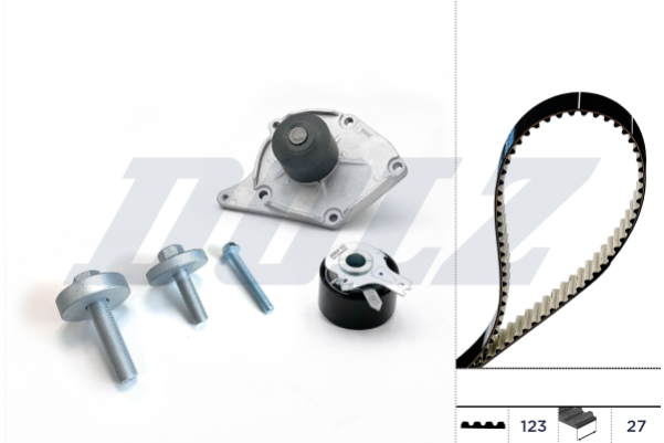 Distributieriem kit inclusief waterpomp Dolz KD004