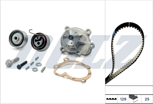 Distributieriem kit inclusief waterpomp Dolz KD142