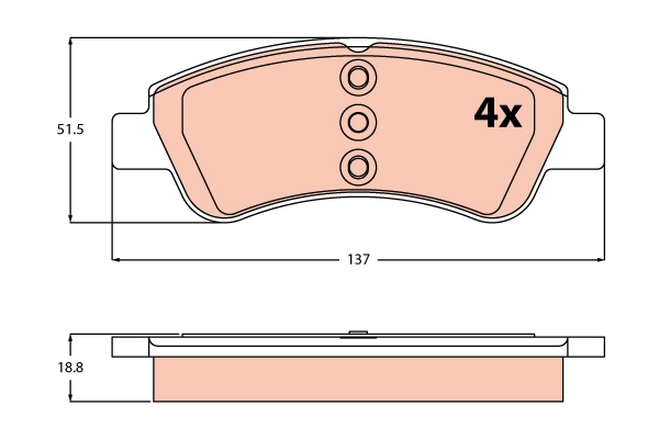 Remblokkenset, schijfrem TRW GDB2327