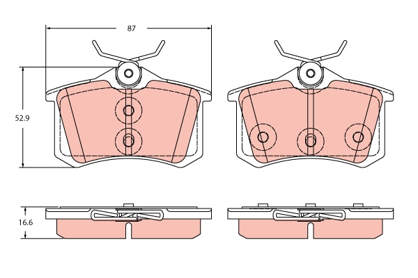 Remblokkenset, schijfrem TRW GDB2357