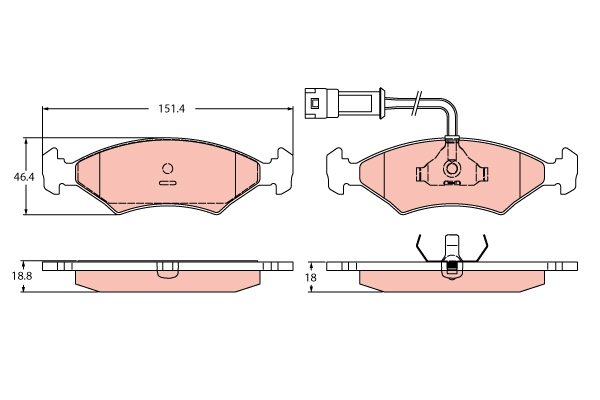 Remblokkenset, schijfrem TRW GDB2438