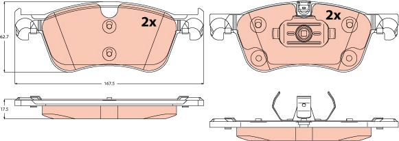 Remblokkenset, schijfrem TRW GDB2572