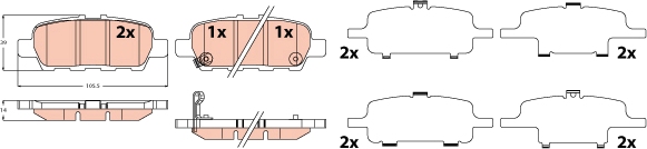 Remblokkenset, schijfrem TRW GDB2578