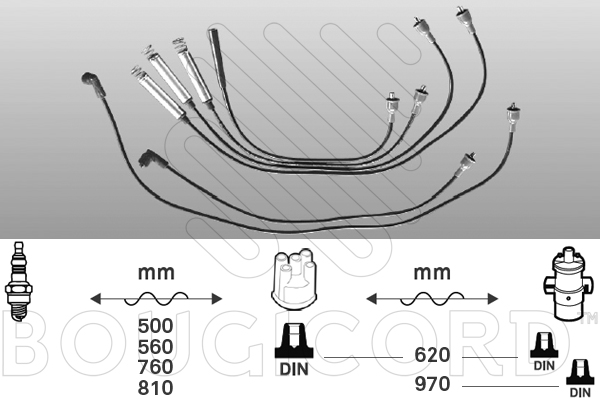 Bougiekabelset Bougicord 4123
