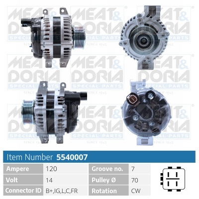 Alternator/Dynamo Meat Doria 5540007