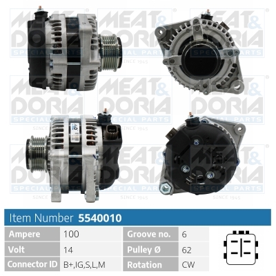Alternator/Dynamo Meat Doria 5540010
