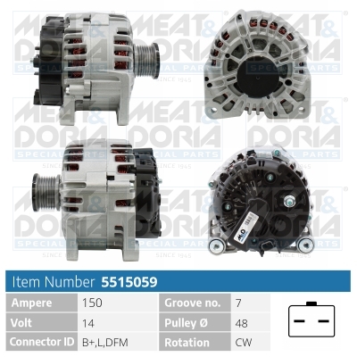Alternator/Dynamo Meat Doria 5515059