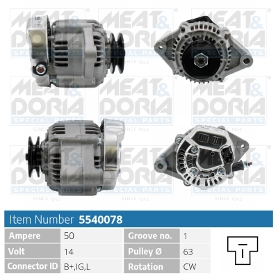 Alternator/Dynamo Meat Doria 5540078