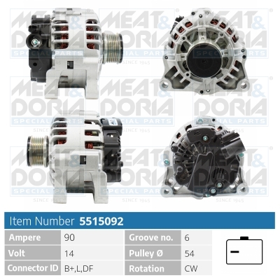 Alternator/Dynamo Meat Doria 5515092