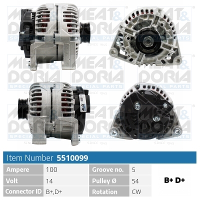 Alternator/Dynamo Meat Doria 5510099