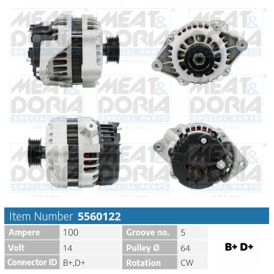 Alternator/Dynamo Meat Doria 5560122