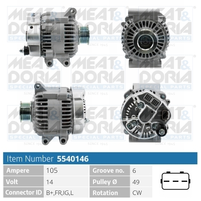 Alternator/Dynamo Meat Doria 5540146