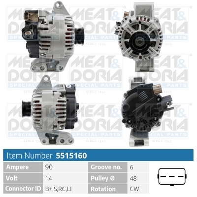 Alternator/Dynamo Meat Doria 5515160