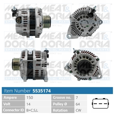 Alternator/Dynamo Meat Doria 5535174