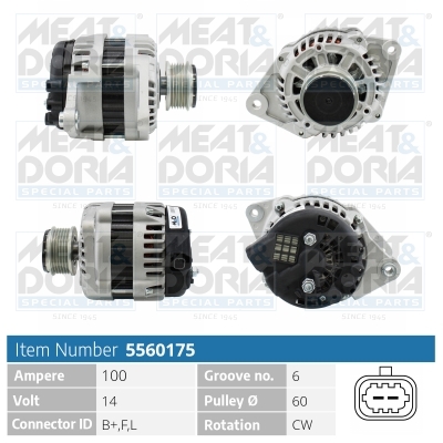 Alternator/Dynamo Meat Doria 5560175