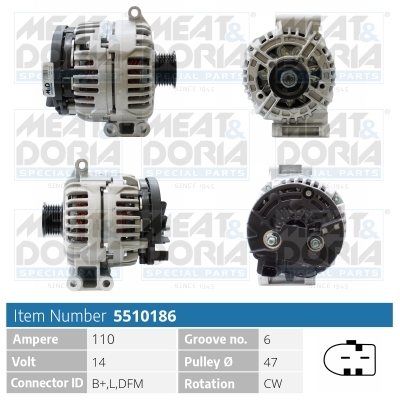 Alternator/Dynamo Meat Doria 5510186