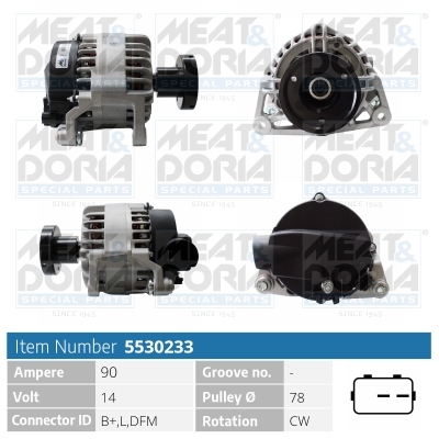 Alternator/Dynamo Meat Doria 5530233