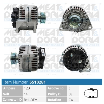 Alternator/Dynamo Meat Doria 5510281
