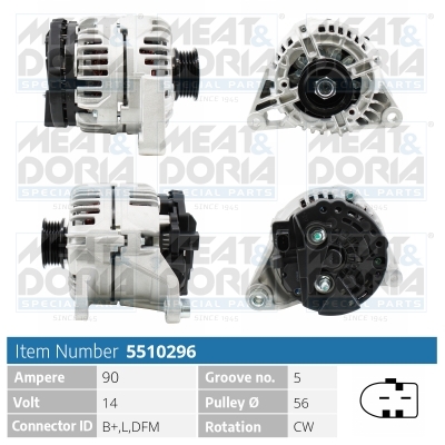 Alternator/Dynamo Meat Doria 5510296